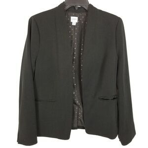 J.Crew Women Going Out Blazer in Black Stretch Twill Open Front Jacket Size 10